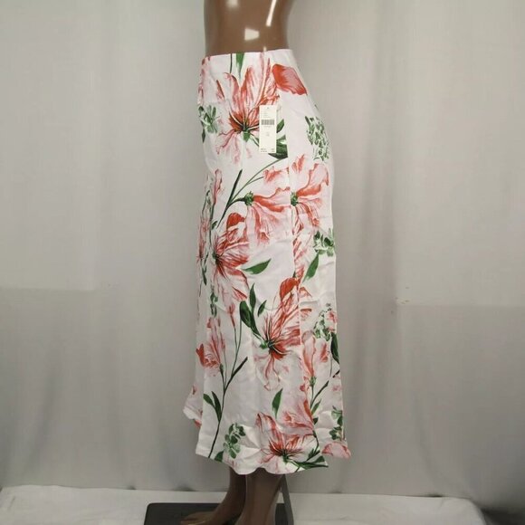 NEW ANTHROPOLOGIE Womens Midi Skirt Pink The Tilda Slip Floral Print Size XS - Picture 7 of 13